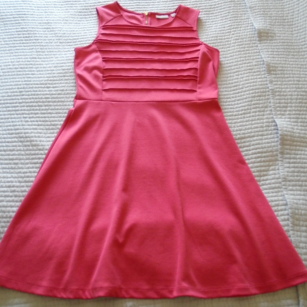 New York & Company Stretch Pink Dress gold zipper